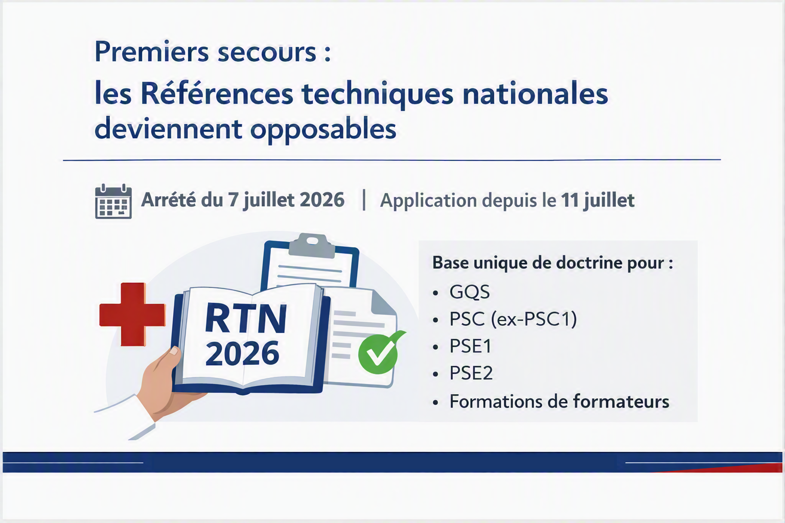 Premiers secours : les Références techniques nationales sont désormais opposables